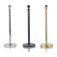 Poteau de barrière de file d'attente Xuxuan en acier inoxydable 201 poli avec corde, modèle Crown Top