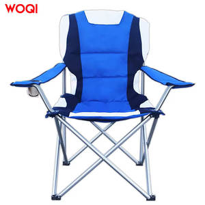 เก้าอี้พับแคมป์ปิ้ง Woqi สีน้ำเงิน โครงอะลูมิเนียม รับน้ำหนักได้ 400 ปอนด์ เก้าอี้สนามกลางแจ้งพร้อมที่วางแก้ว - Product Image 2