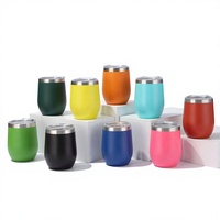 12oz RVS Wijnbeker Dubbelwandig Gepersonaliseerd Logo Cadeau Reismok voor Promotie Bedrijfscadeau Buitenfeest
