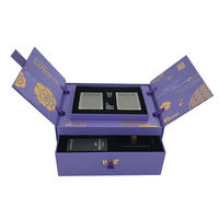 Boîte cadeau de luxe personnalisée avec mécanisme de levage automatique, emballage rigide innovant en papier, double ouverture premium avec fermeture magnétique