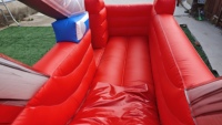 DFRL Brincolín Inflable Húmedo/Seco para Fiestas, Casa de Brinco con Tobogán de Agua, Material de PVC de 0.55mm, Uso Comercial