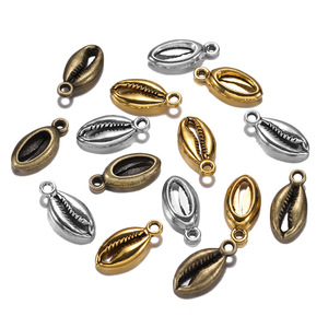 Oval <b>Shell</b> Pendant Zinc Alloy 17x8mm Antique Silver Gold Bronze For <b>Bracelet</b> Making Jewelry Findings - Product Image 3
