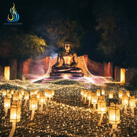 Riesige Festival-Laterne mit sitzendem Buddha – Bestseller: Energiesparende LED-Beleuchtungsdekoration aus Eisen für Tempel, Parks und Veranstaltungen