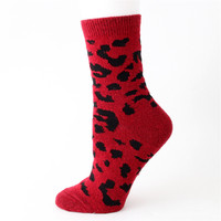 Chaussettes en laine d'hiver à motif léopard, grande taille, vente chaude