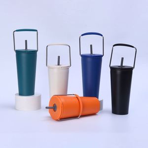 Stainless Steel Vacuum Insulated Tumbler with Straw and Handle 20oz <b>Travel</b> <b>Cup</b> for Car Office Outdoor - Product Image 4