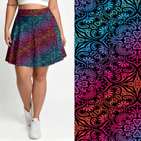 Jupe-short athlétique grande taille pour femme, style bohème psychédélique à motifs floraux, avec poche latérale, taille haute, pour le golf et la course à pied