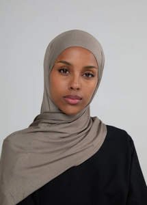 Hijab de Jersey de algodón transpirable respetuoso con el medio ambiente elástico suave de fábrica para mujer, bandana étnica de cuatro colores resistentes a las arrugas - Product Image 3