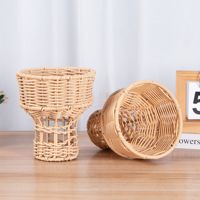 Keranjang Es Krim Model Kustom, Keranjang Es Krim Anyaman Rotan Bambu Buatan Tangan Shandong, Rangkaian Bunga Genggam