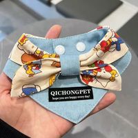 Mignon, doux, écologique, 100% polyester, imprimé, bleu tendance, de haute qualité, accessoires pour chien, bavoir, cravate, écharpe, collier, bandana, protège-salive