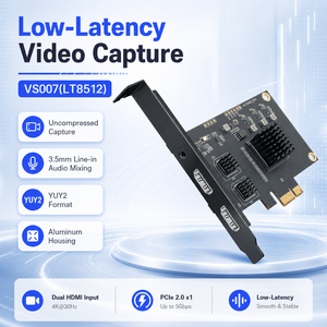 การ์ดจับภาพวิดีโอแบบสองช่อง PCIe ช่อง HDMI ช่อง2พอร์ต4K อินพุต HDMI ช่อง1080P 60Hz แผ่นภายในสำหรับ PC <span class=keywords><strong>MAC</strong></span> - Product Image 1
