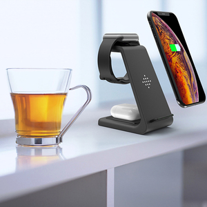 QI 10W de carga rápida 3 en 1 cargador inalámbrico para Iphone 11 Pro cargador Dock para reloj de <span class=keywords><strong>Apple</strong></span> 5 4 Los Airpods Pro <span class=keywords><strong>soporte</strong></span> de carga inalámbrico - Product Image 5