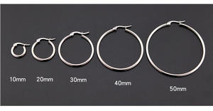 스테인레스 스틸 큰 후프 귀걸이 미니멀리스트 라운드 루프 서클 후프 18k 골드 도금 작은 귀걸이 쥬얼리 - Product Image 3