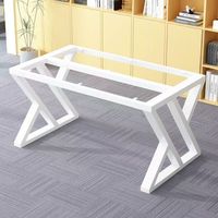 Pieds de table en métal en forme de Z robustes, base de bureau industrielle en acier pour table de salle à manger, accessoires de quincaillerie