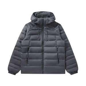 เสื้อแจ็คเก็ตดาวน์แบบกำหนดเอง ทรงเข้ารูป มีฮู้ด กันลม อุ่นสบาย บุด้วยผ้าฟลีซ เหมาะสำหรับเล่นกีฬา วิ่งออกกำลังกายกลางแจ้ง - Product Image 4