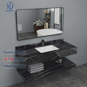 <span class=keywords><strong>Mueble</strong></span> de baño con lavabo combinado, un lavabo de doble capa en el baño hecho de roca-losa-Cerámica. Espejo de baño - Product Image 1