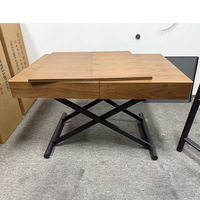 Table à café multifonctionnelle réglable, table à manger à double usage, extensible, pliable, en pierre, salon, maison, petit appartement, sensation haut de gamme