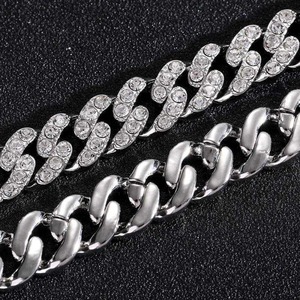 Custom 12mm Iced Out VS1 Moissanite Diamond Sterling <b>Silver</b> Cuban Link <b>Bracelet</b> Hip Hop Jewellery Diamond <b>Bracelets</b> & <b>Bangles</b> - Product Image 3