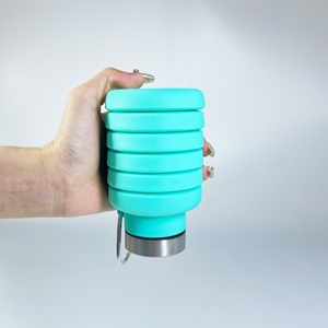 Md36 resistente e portatile in Silicone pieghevole bottiglia d'acqua retrattile per sport all'aria aperta tazza con gancio - Product Image 4