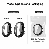 Funda Protectora de Pantalla Integrada de Plástico a Prueba de Golpes y Huellas Dactilares para Reloj Inteligente Google Pixel Watch3 4 40mm 44mm