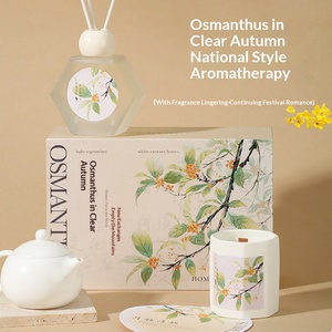 Coffret Cadeau Bougie Parfumée et Diffuseur à Bâtonnets Parfum Laurier Automnal, Ornement Aromatique Créatif pour le Festival de la Mi-Automne, Souvenir de Chambre - Product Image 3