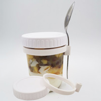 Pots de petit déjeuner avec cuillère bocal en verre hermétique yaourt avoine petit déjeuner salade de légumes avec cuillère bocal en verre portable