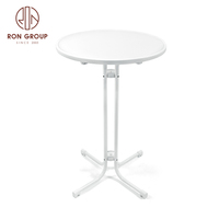 Meilleure vente européenne cadre en fer empilable plastique haut Bar décontracté blanc Banquet mode rond Table pliante pour les événements fête