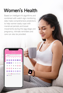 Nouvelle conception Montre connectée T59 AI 2025 Écran AMOLED Dafit Nouvelle fréquence cardiaque Lumière rouge Véritable oxygène sanguin Étanche IP68 Montre Android - Product Image 6