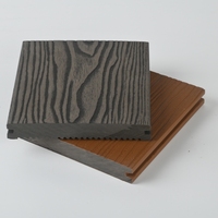 Plancher de terrasse extérieur en composite WPC co-extrudé, lisse, moderne, imperméable, antidérapant, à grain de bois, pour salle de bain et jardin