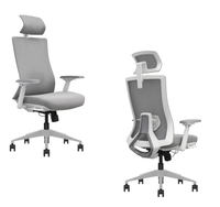 Chaises de bureau ergonomiques à dossier haut SK9 blanches avec appui-tête et soutien lombaire réglables, chaise en tissu Ice Silk pour la vente en gros