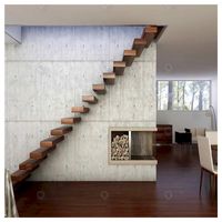Marches d'escalier en bois de chêne rouge Prima, designs d'escaliers intérieurs, escaliers flottants droits australiens/américains