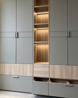 Armoire de chambre à coucher au design unique en bois avec coiffeuse, mobilier de maison