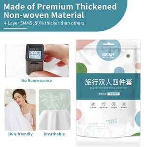 4 Uds. Juegos de cama de viaje desechables sólidos no tejidos para Hotel, fundas de almohada Vintage, fundas de cama, sábanas para uso doméstico en Hospital - Product Image 2