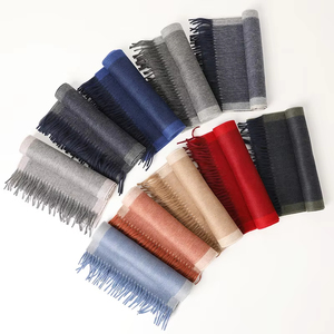 Bufanda con efecto cachemir en bloques de color con flecos largos, unisex, extra larga, para invierno. - Product Image 6