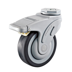 <span class=keywords><strong>5</strong></span>/6/8 Zoll Kunststoff-Joch bremse Medizinisches Bolzen loch Einzel rollen Stoß dämpfende Rollen <span class=keywords><strong>Nylon</strong></span>-Gummi rad Medizinische Rollen - Product Image 3