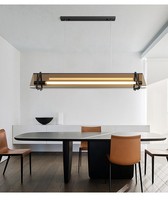 Lustre moderne haut de gamme, lampe de bar simple et luxueuse, forme longue, pour restaurant, bureau, café, disponible en suspension moyenne