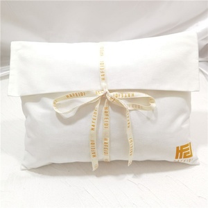 GOTS Organic Cotton <b>Envelope</b> Bags Fold Over <b>White</b> Cotton <b>Envelope</b> Pouch Dust Clothes Pillow Pouch Bag With Cotton Bow - Product Image 1