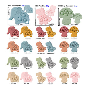 Anneau de <span class=keywords><strong>dentition</strong></span> pour bébé en silicone texturé doux sans BPA, dessins de champignons mignons d'éléphant Dino, jouets pour tout-petits pour le soulagement de la <span class=keywords><strong>dentition</strong></span> - Product Image 6