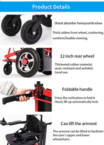 Innovadora silla de ruedas eléctrica de 250W * 2, 18AH, batería de litio extraíble, escalera eléctrica, scooter para escalar, ancianos, nueva discapacidad - Product Image 6