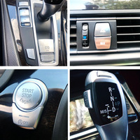 Untuk BMW 5 6 7 Seri satu klik mulai rem tangan kontrol pusat cincin gigi tombol kios peringatan cahaya penutup P kunci stiker dekorasi