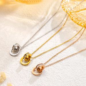 Collares con Colgante de Corazón de Acero Inoxidable, Unisex, Color Oro/Plata, Cadena con Diseño de Olas, Tendencia de Moda para Festivales, Gran Venta - Product Image 5