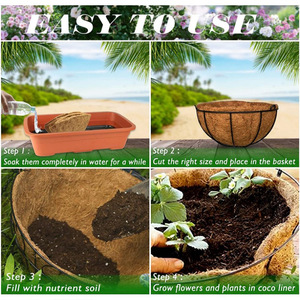 Cesta colgante de <span class=keywords><strong>coco</strong></span> de Material Natural clásico, <span class=keywords><strong>maceta</strong></span> semicircular para balcón para Centro Comercial para flores, ropa, balcón - Product Image 6