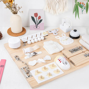 Haute qualité en bois multifonctionnel occupé conseil bébé Montessori éducation précoce jeu de compétences de vie jouets cognitifs sensoriels pour les enfants - Product Image 4