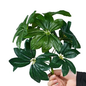 Plante artificielle Schefflera Meng Jie 30cm-100cm, feuilles vertes en forme de patte de canard, feuillage décoratif d'intérieur - Product Image 5