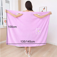 Serviettes de bain pour filles et femmes, peignoirs en microfibre doux et absorbants, robe de serviette portable, serviettes de spa à séchage rapide pour femmes avec poche