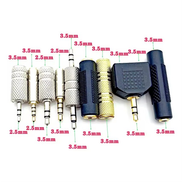 2.5 Mm Male To 3.5 Mm Mono / Stereo Female Audio Stereo Adapter Plug Converter Headphone Jack With cable extension cable