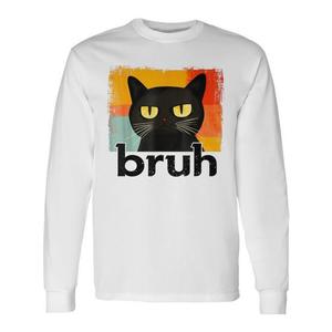 Maglietta a Maniche Lunghe con Grafica di Gatto Divertente per Adulti, Unisex, Collo Tondo, in Cotone, Top Promozionale - Product Image 1