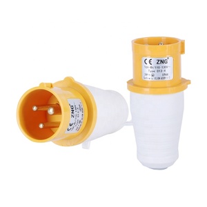 Phích cắm công nghiệp IP44 chuẩn Anh, 2P+PE, 3 chân, 110V, 16A, loại đực, tiếp đất 4H, mã ZNG-013-4 - Product Image 2