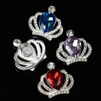 Nouveau écologique bricolage coque de téléphone décorations goutte d'eau pierre précieuse couronne à la main strass voiture cheveux sac résine accessoires boucle