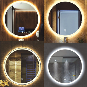 Espejo de cristal ovalado con batería LED para baño, espejo inteligente sin marco, <span class=keywords><strong>precio</strong></span> de fábrica - Product Image 2