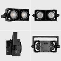 Projecteur de scène à 2 yeux 2x200W COB LED IP65 étanche, haute fidélité des couleurs (CRI), contrôle DMX pour événements extérieurs, concerts et scènes